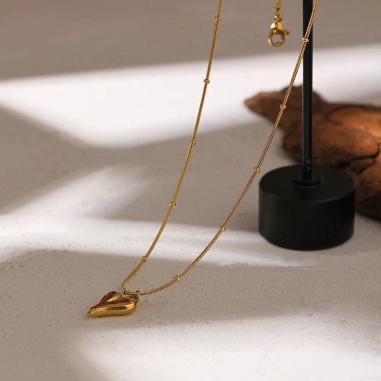 Golden Heart Choker Necklace