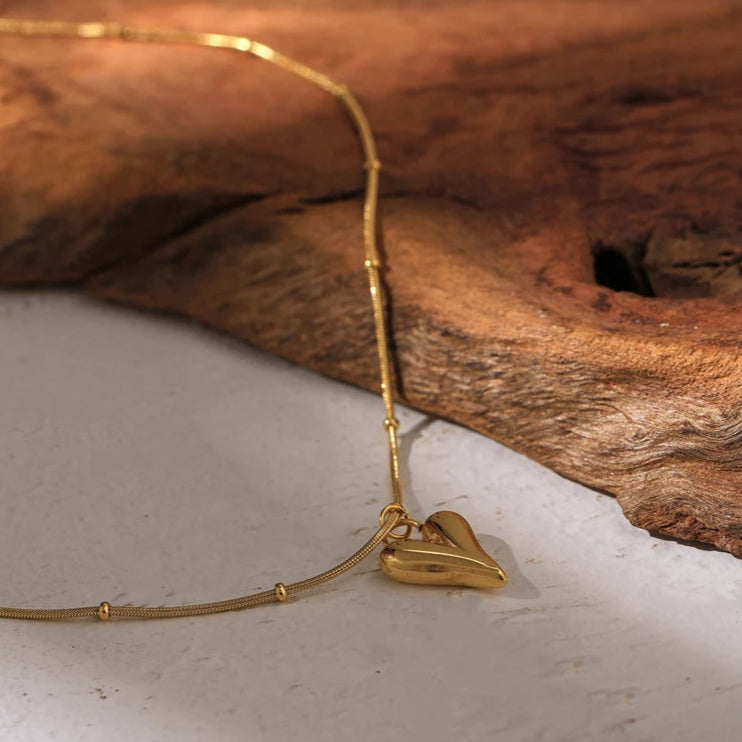 Golden Heart Choker Necklace