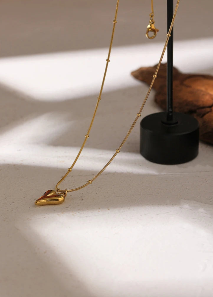 Golden Heart Choker Necklace