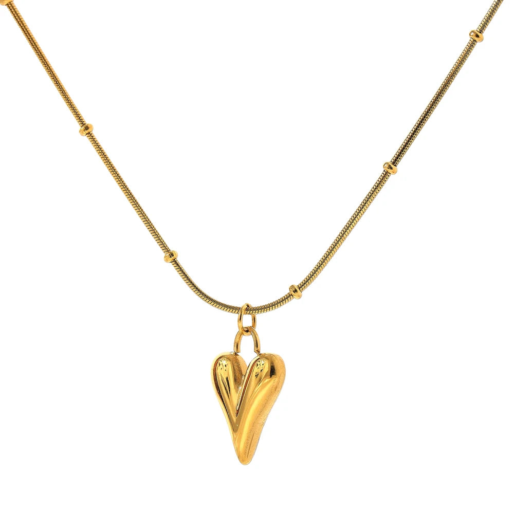 Golden Heart Choker Necklace