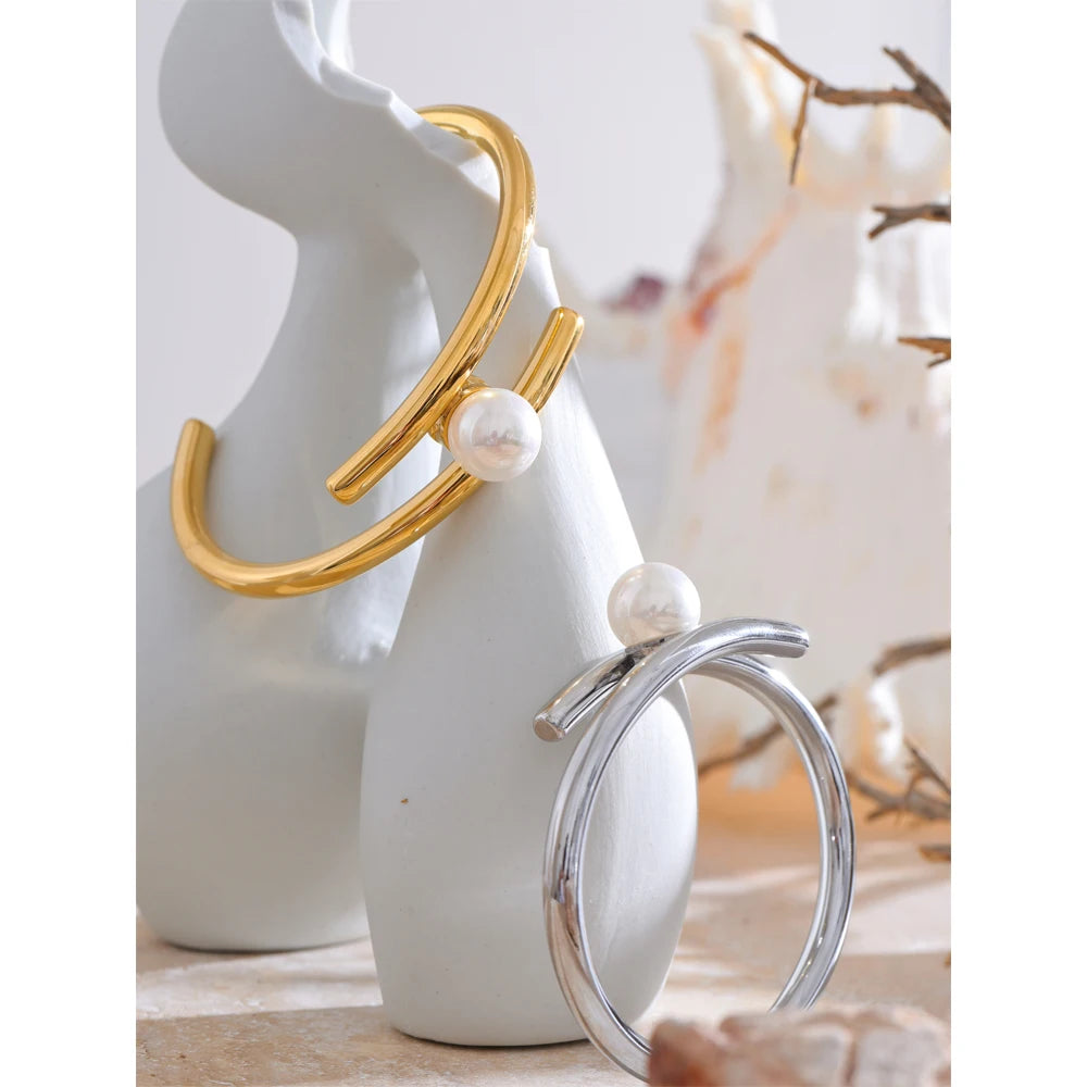 Elegant Pearl Cuff Bracelet