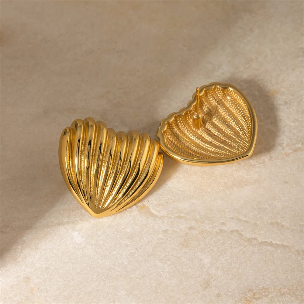 Golden Shell Studs Earrings