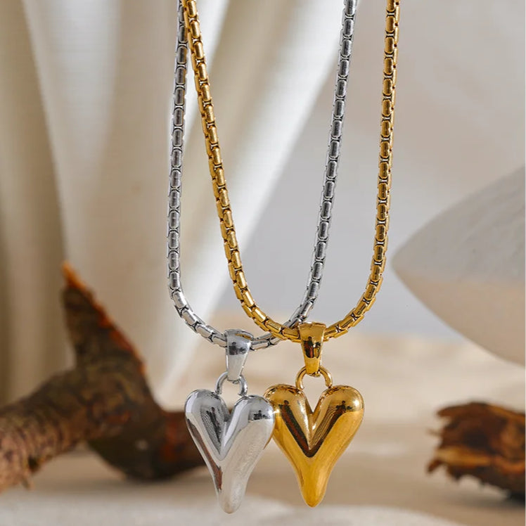 Golden Heart Embrace Necklace