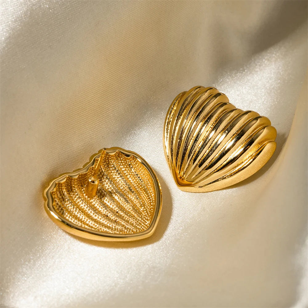 Golden Shell Studs Earrings
