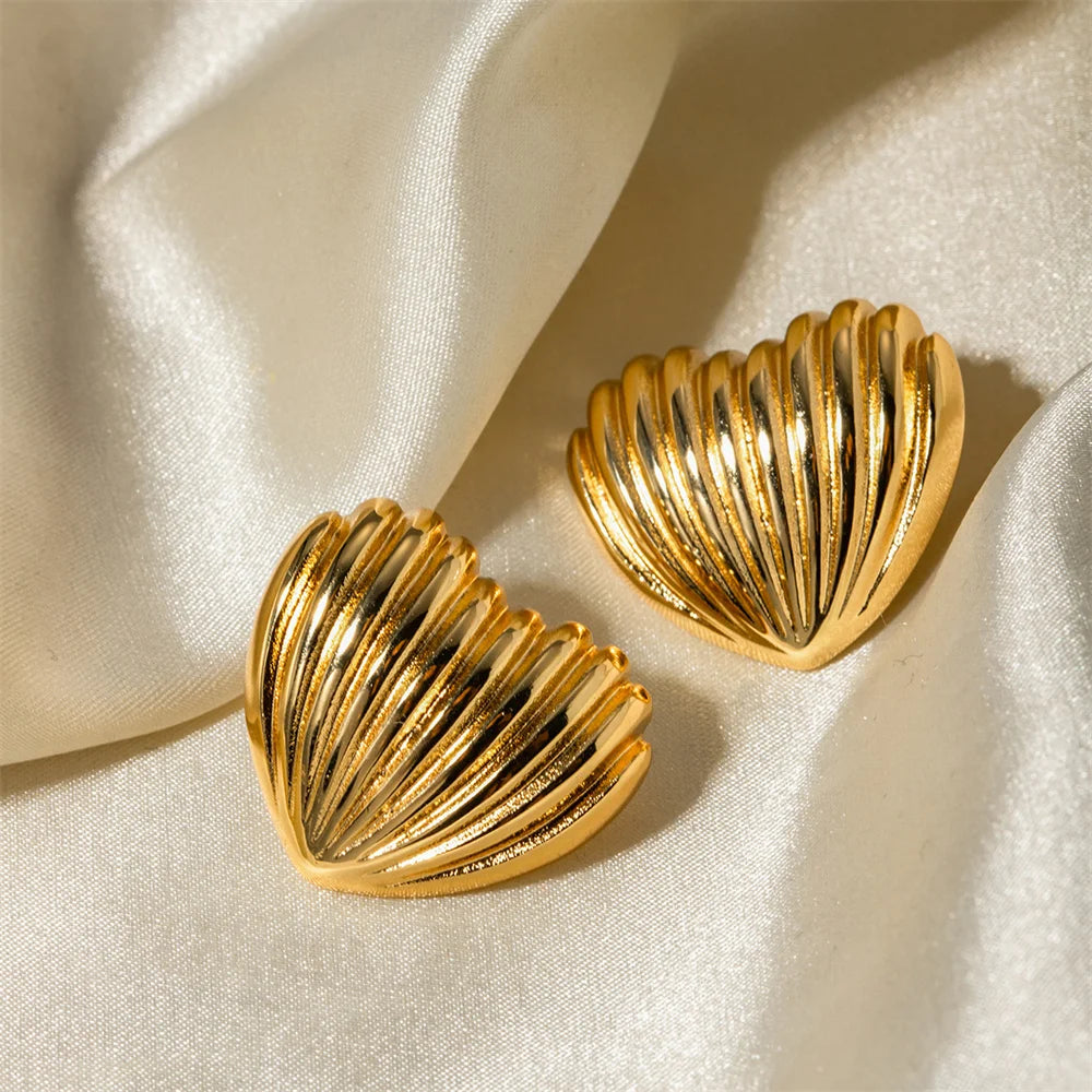 Golden Shell Studs Earrings