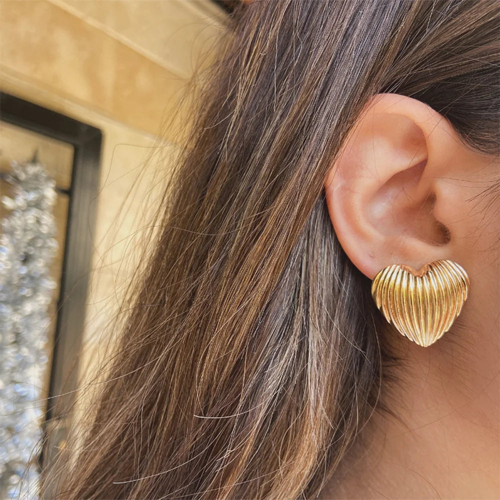 Golden Shell Studs Earrings