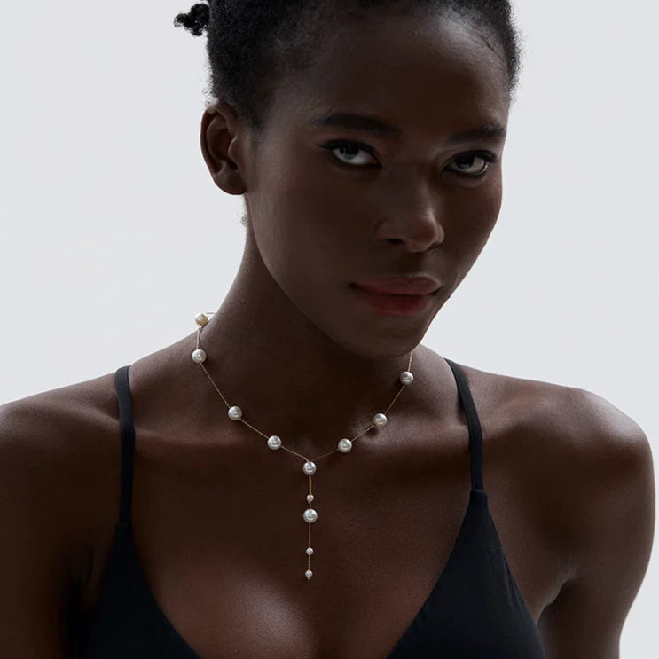 Graceful Pearl Chain Necklace